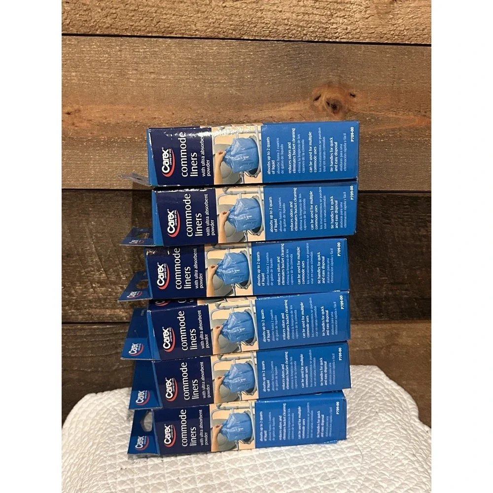 Carex‎ Commode Liners Holds 2 Quarts Liquid, 6 Packs of 7 liners, 42 Count